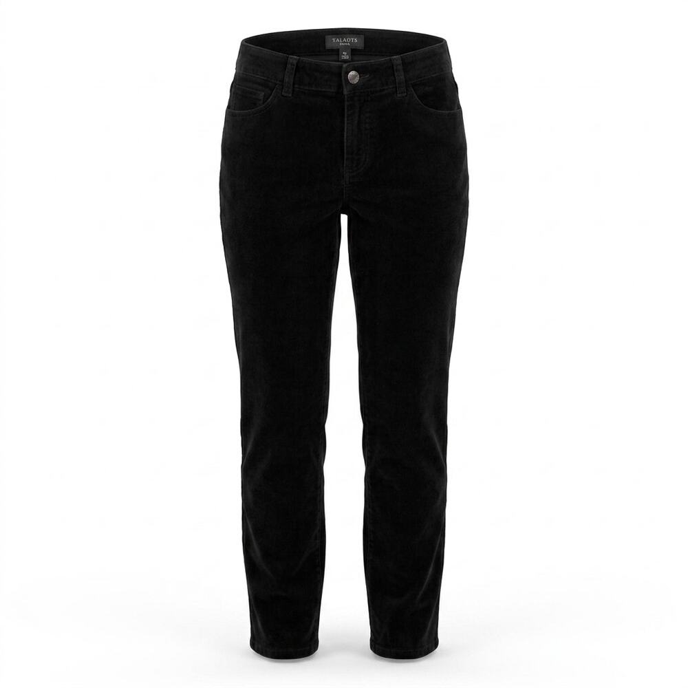 Talbots Black Straight Leg Corduroy Stretch Pants Women Size 6P